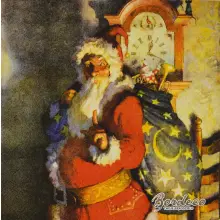 Serwetka do decoupage Mikołaj z workiem nocą 33x33 IHR Unikat